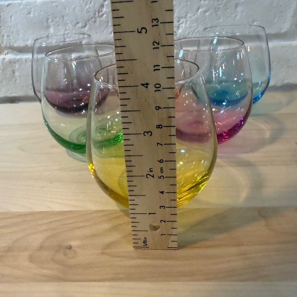 Set of 6 15 oz. Coloured Stemless Wineglass EUC - Picture 2 of 8